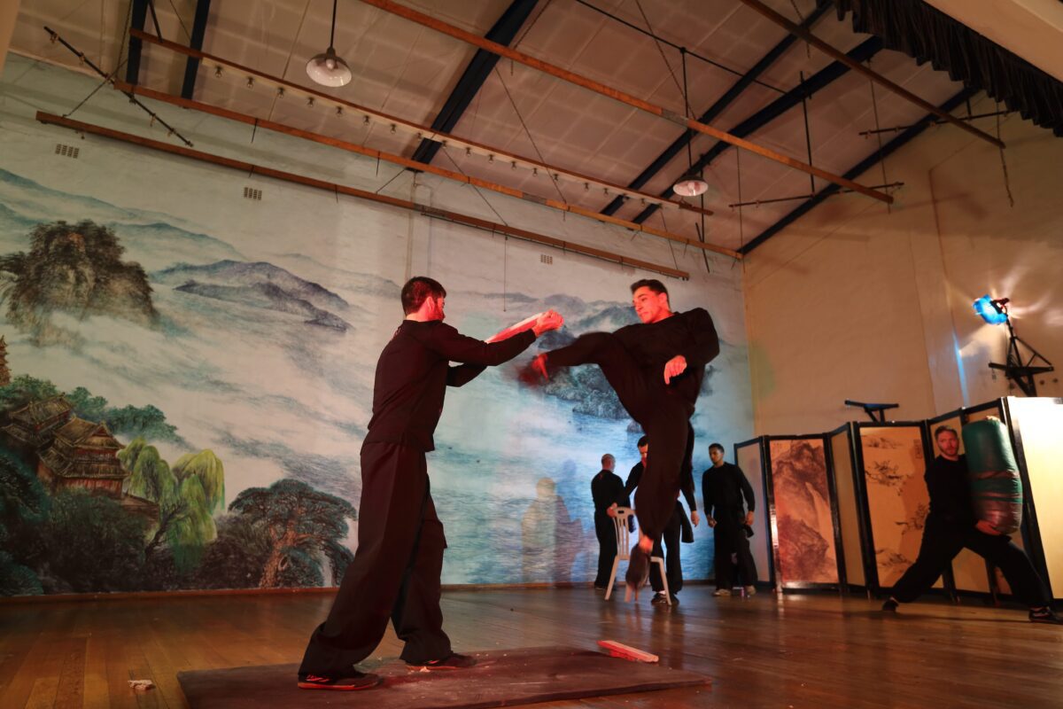 kung fu kicking demonstration